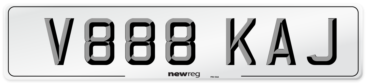 V888 KAJ Number Plate from New Reg
